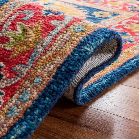 Safavieh 7 x 7 ft. Aspen Red & Blue Hand Tufted Round Rug APN523Q-7R